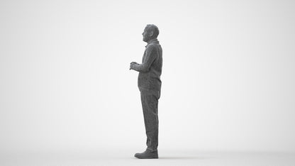 scanned 3D man business standing, photogrammetry people for Enscape and V-Ray, square thumbnail