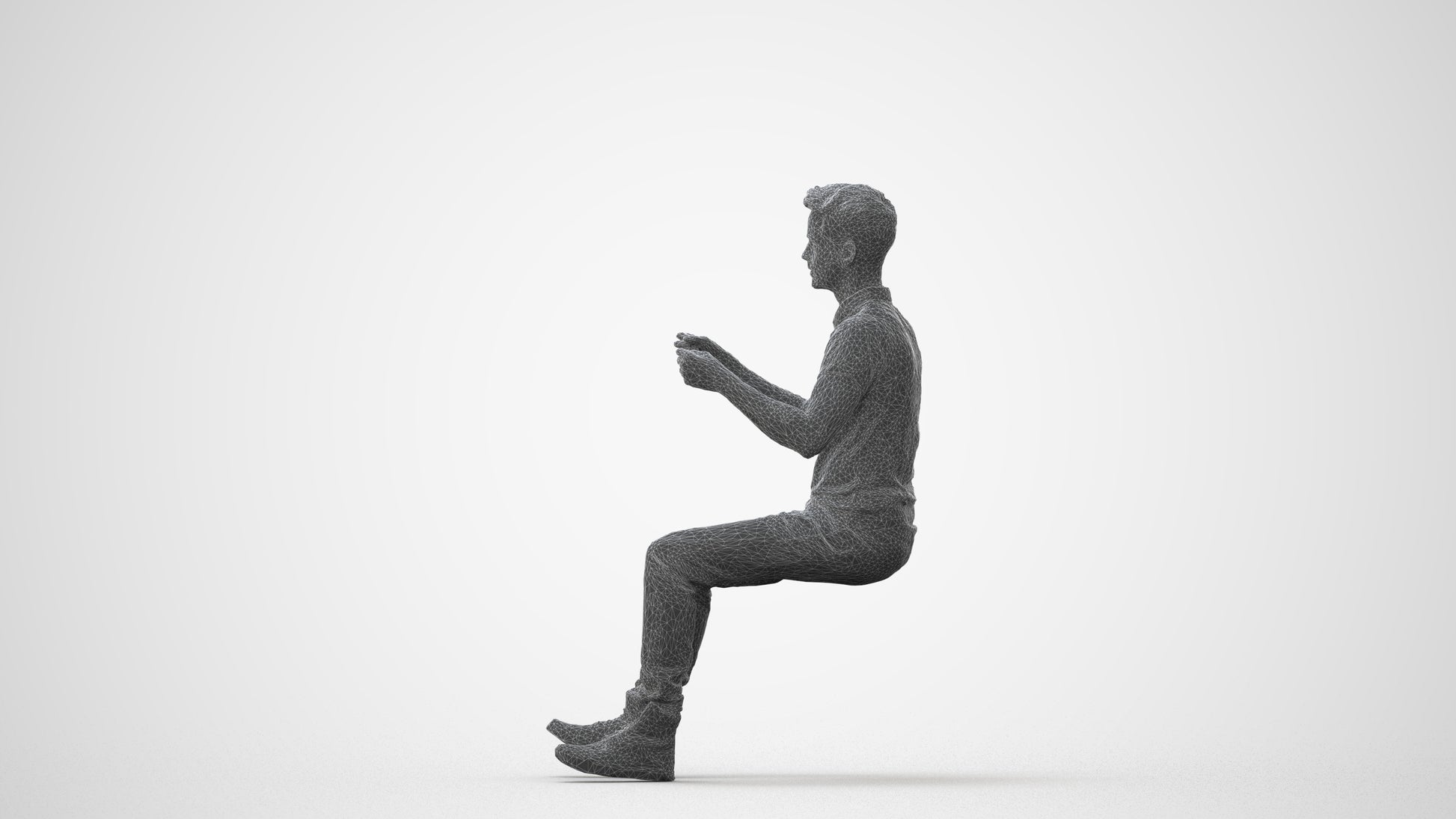 realistic 3D human man casual driving, archviz people FBX OBJ for Blender, square thumbnail