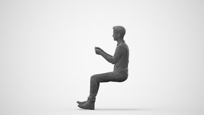 realistic 3D human man casual driving, archviz people FBX OBJ for Blender, square thumbnail