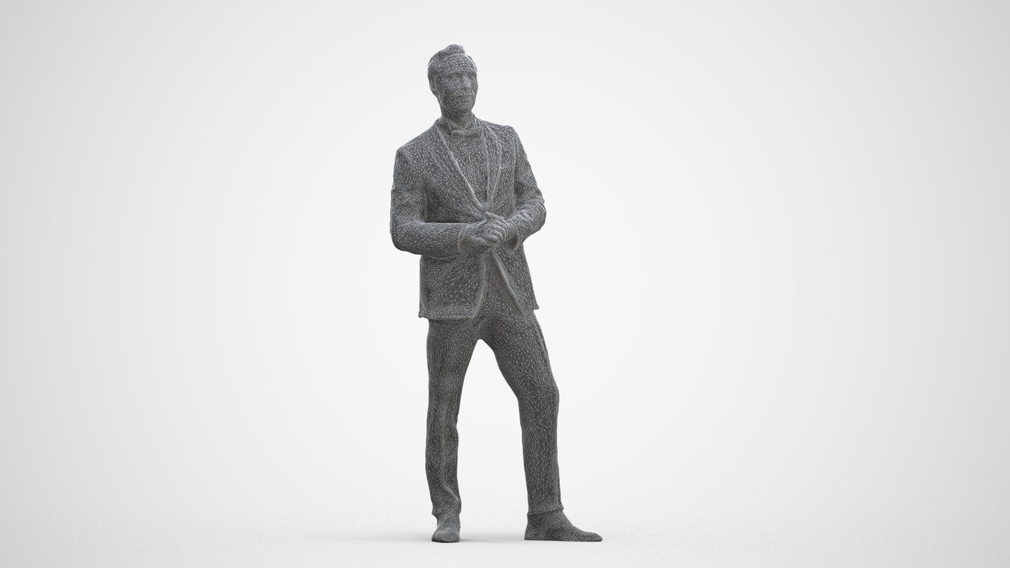 realistic 3D people man formal formalaffairs, render-ready for V-Ray and Corona, FBX OBJ, three-quarter front view render