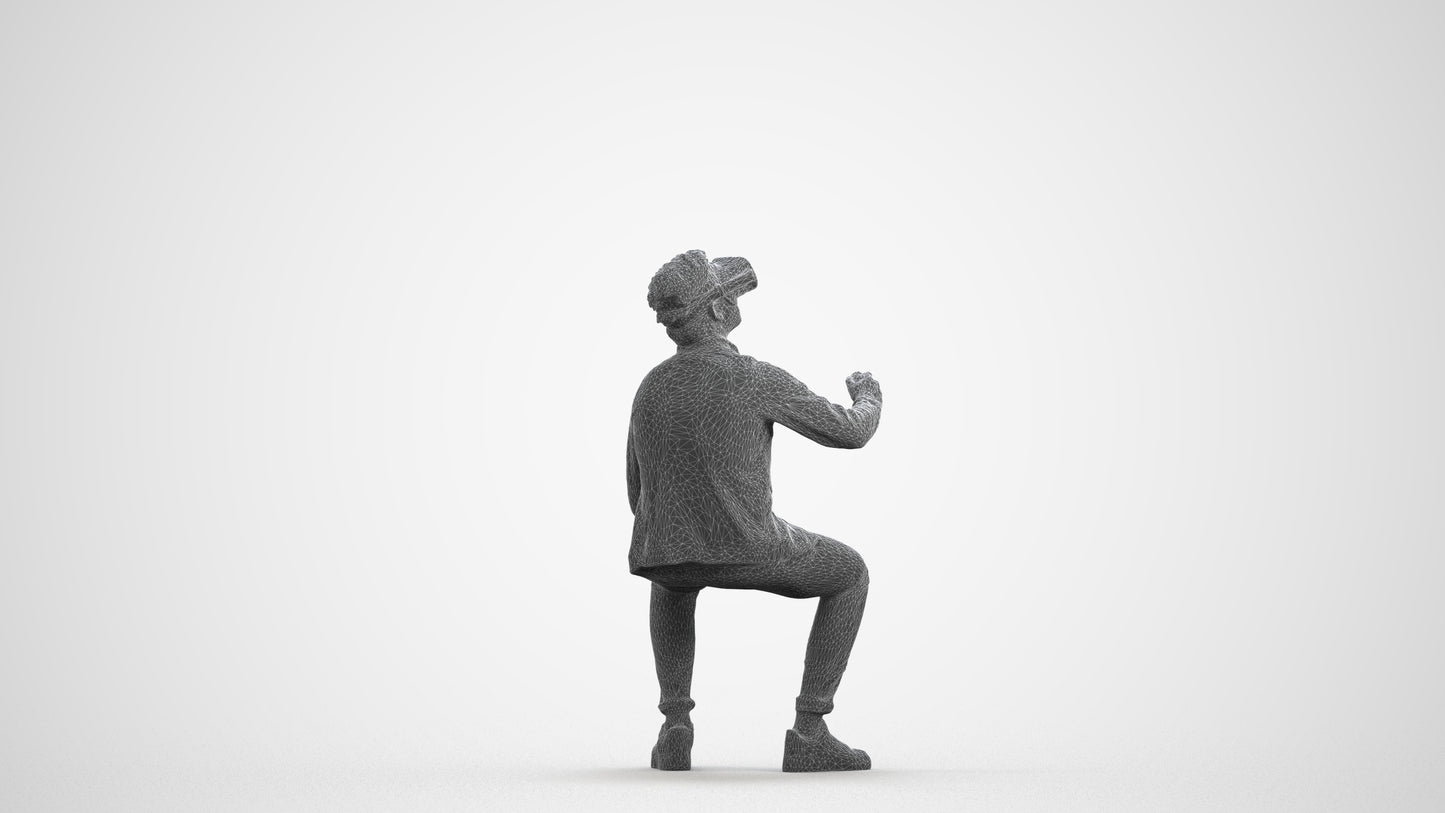 3D people model boy casual kids, scanned human for 3ds Max rendering, wireframe front view