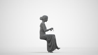 3D human model woman formal formalaffairs, photogrammetry scanned person for archviz, wireframe side view
