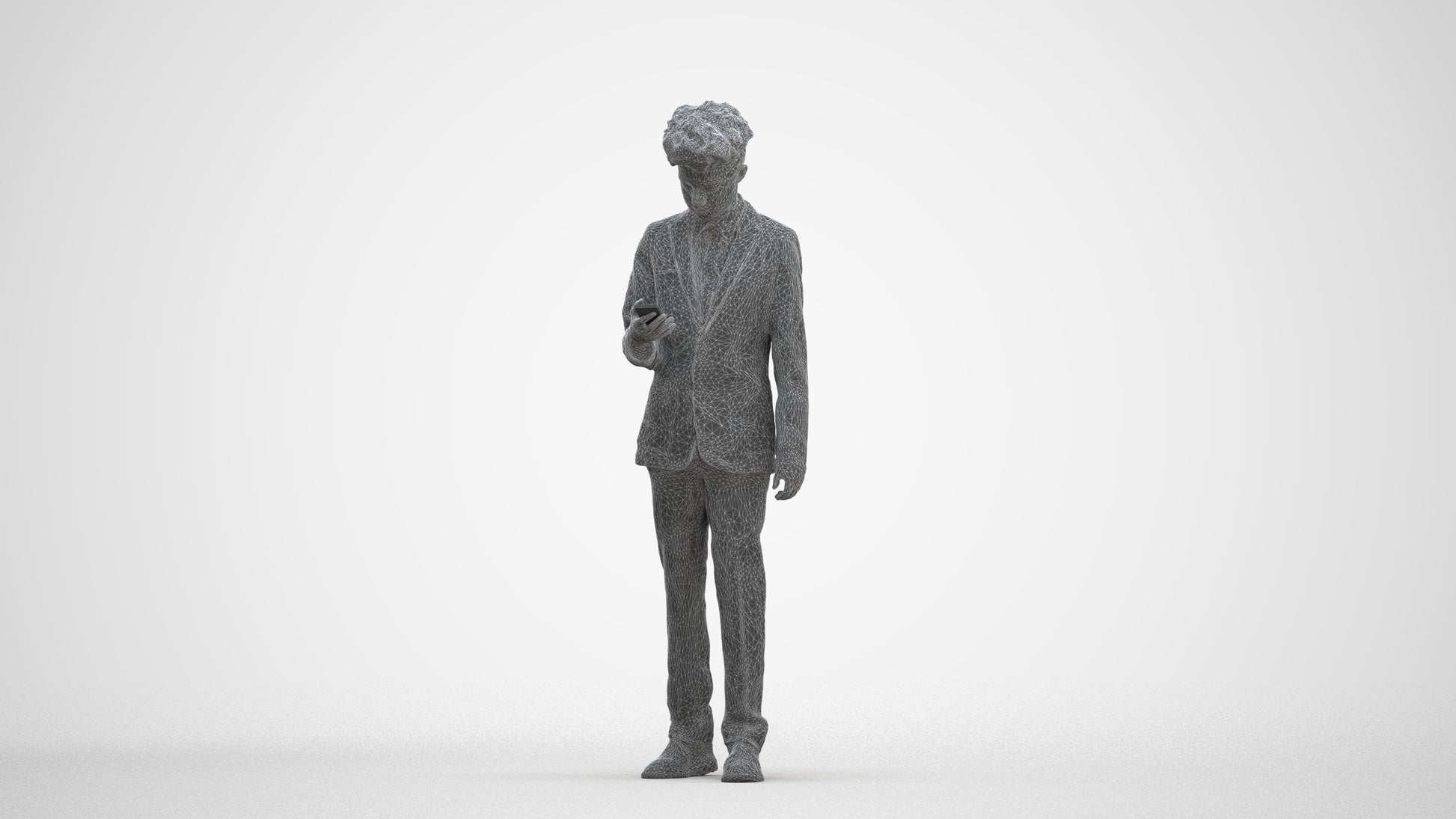 3D human model boy kids, photogrammetry scanned person for archviz, three-quarter front view render