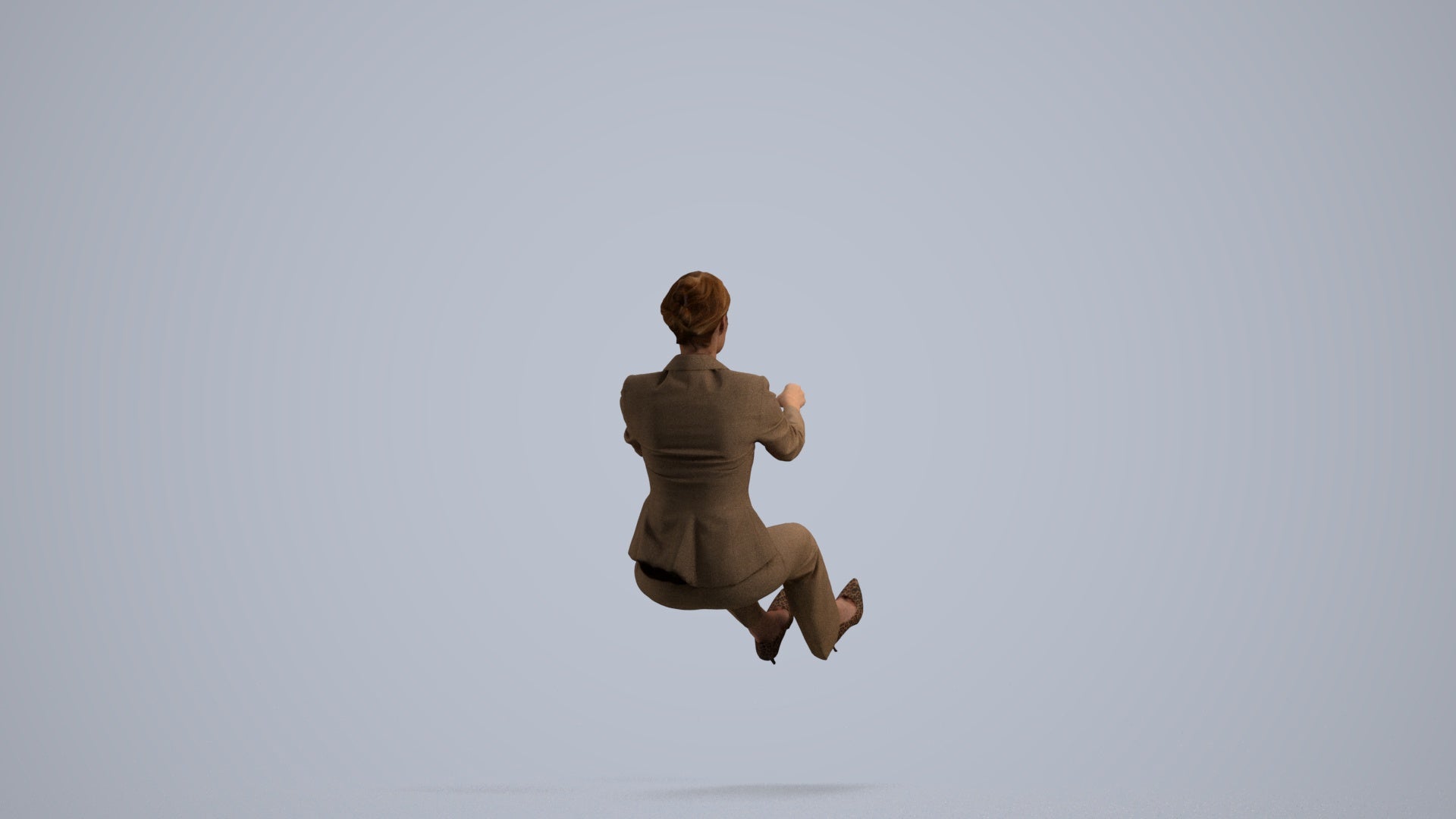 3D scanned woman driving business, photorealistic archviz people for Enscape and SketchUp, front view render