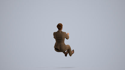 3D scanned woman driving business, photorealistic archviz people for Enscape and SketchUp, front view render