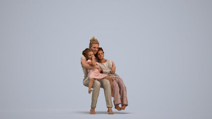 realistic 3D human girl kids, archviz people FBX OBJ for Blender, standing pose render