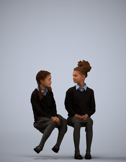photogrammetry 3D girl kids, realistic human model archviz FBX