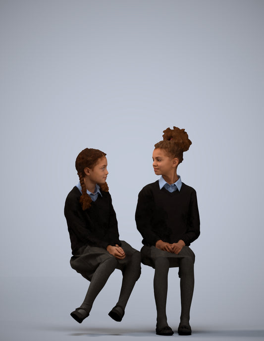 photogrammetry 3D girl kids, realistic human model archviz FBX