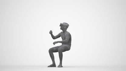 3D people model boy casual kids, scanned human for 3ds Max rendering, wireframe back view