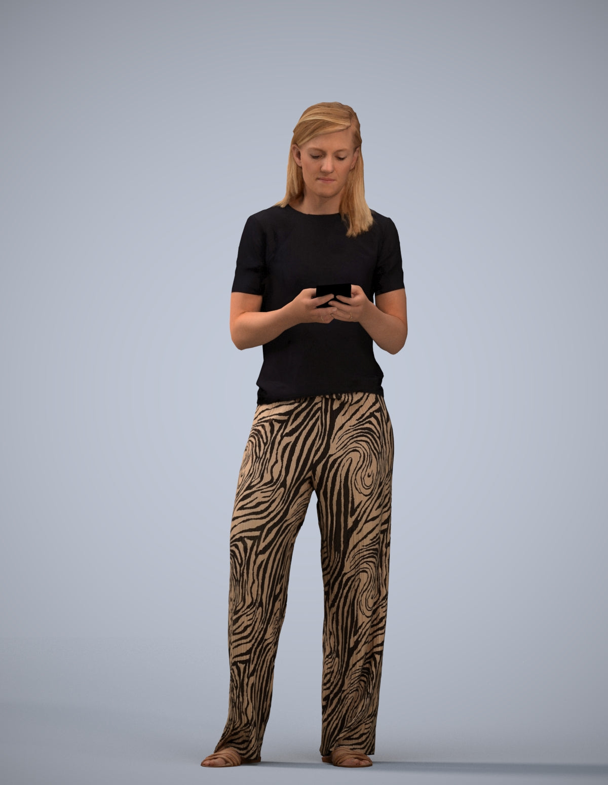 3D people model woman casual kids, scanned human for 3ds Max rendering