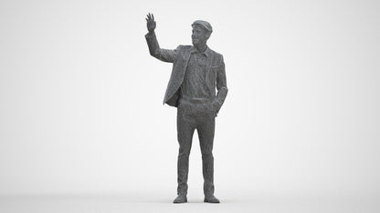 3D scanned man business, photorealistic archviz people for Enscape and SketchUp, three-quarter front view render