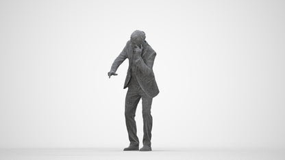 realistic 3D man business, scanned archviz people for Blender and 3ds Max, wireframe back view