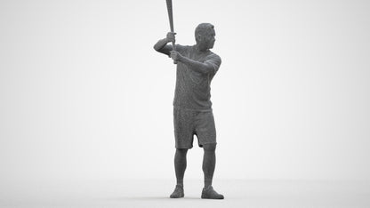 3D scanned man sport, photorealistic archviz people for Enscape and SketchUp, wireframe side view