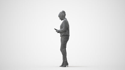 3D people model woman business standing, scanned human for 3ds Max rendering, square thumbnail