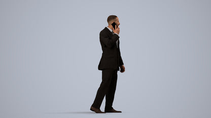 realistic 3D people man business, render-ready for V-Ray and Corona, FBX OBJ, side view render
