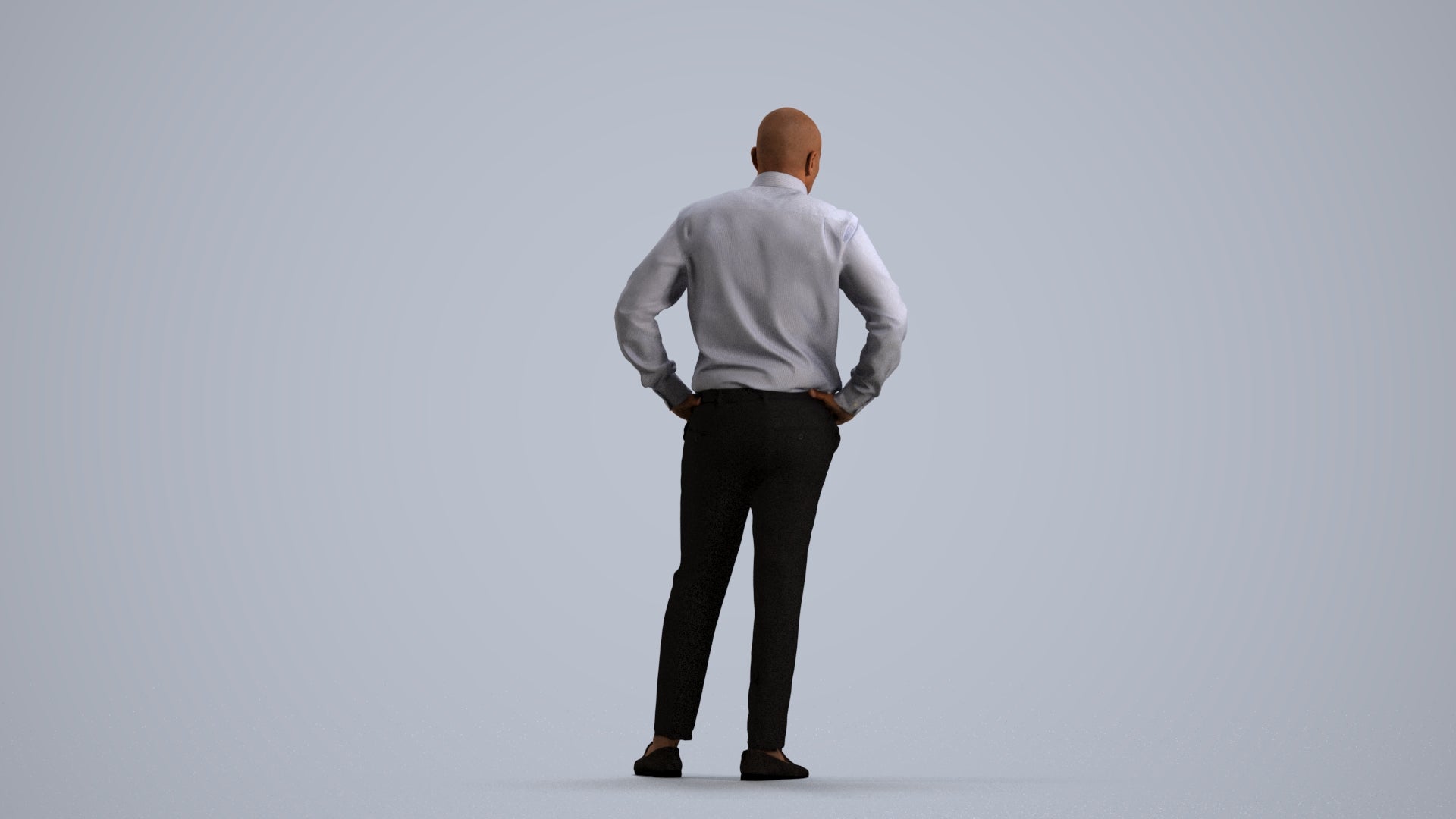 3D scanned man business, photorealistic archviz people for Enscape and SketchUp, front view render