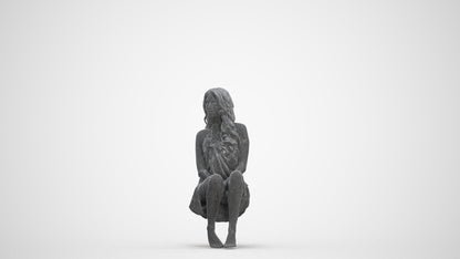 3D people model woman pool, scanned human for 3ds Max rendering, three-quarter front view render