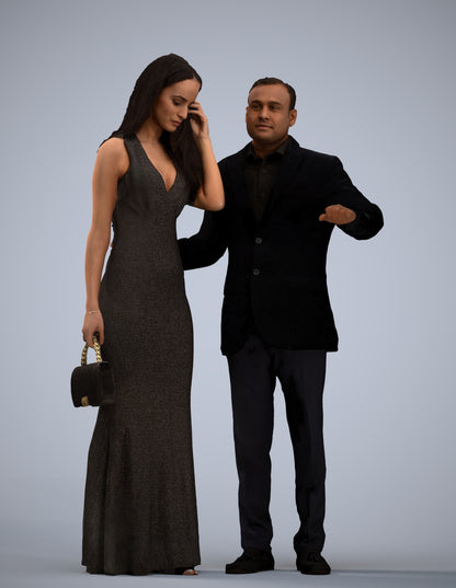 3D people model man formal couple, scanned human for 3ds Max rendering