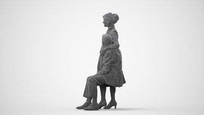 realistic 3D human senior woman formal couple, archviz people FBX OBJ for Blender, square thumbnail