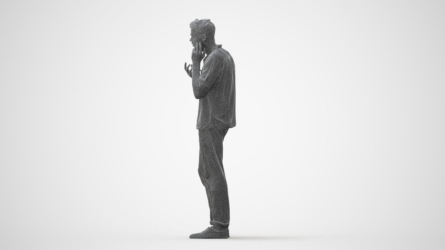 photogrammetry 3D man casual standing, realistic human model archviz FBX, square thumbnail
