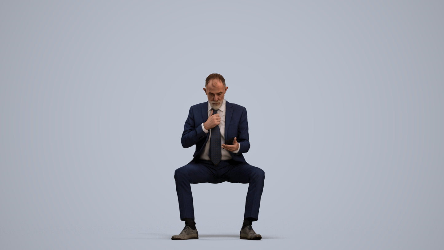 realistic 3D human man business, archviz people FBX OBJ for Blender, standing pose render