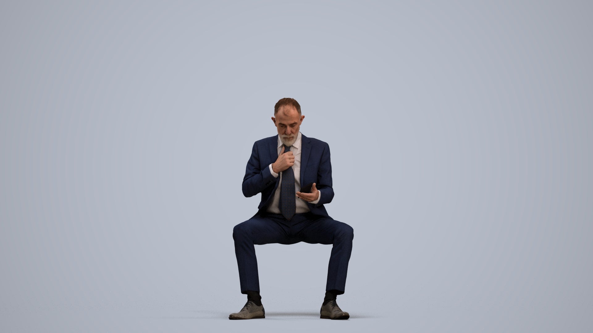 realistic 3D human man business, archviz people FBX OBJ for Blender, standing pose render