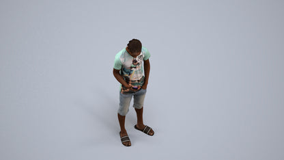 scanned 3D boy casual kids, photogrammetry people for Enscape and V-Ray, back view render