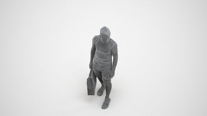 3D human model boy casual kids, photogrammetry scanned person for archviz, wireframe three-quarter view