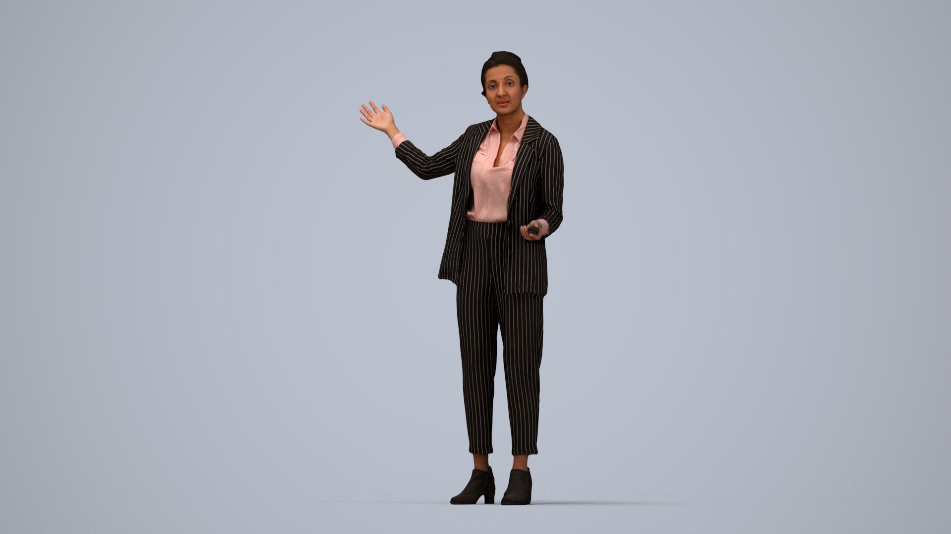 photogrammetry 3D woman business, realistic human model archviz FBX, top-down view render