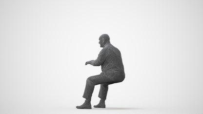 3D scanned senior man business, photorealistic archviz people for Enscape and SketchUp, square thumbnail