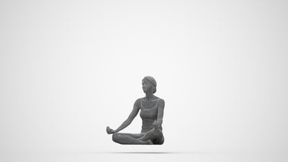 3D human model woman sport, photogrammetry scanned person for archviz, wireframe back view