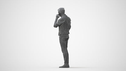 3D human model man casual standing, photogrammetry scanned person for archviz, square thumbnail