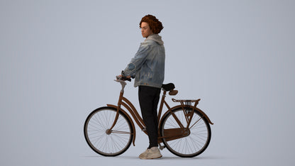 photogrammetry 3D man casual shopping, realistic human model archviz FBX, three-quarter view render