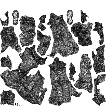 realistic 3D people man casual standing, render-ready for V-Ray and Corona, FBX OBJ, wireframe top-down view