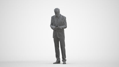 scanned 3D man business, photogrammetry people for Enscape and V-Ray, three-quarter front view render