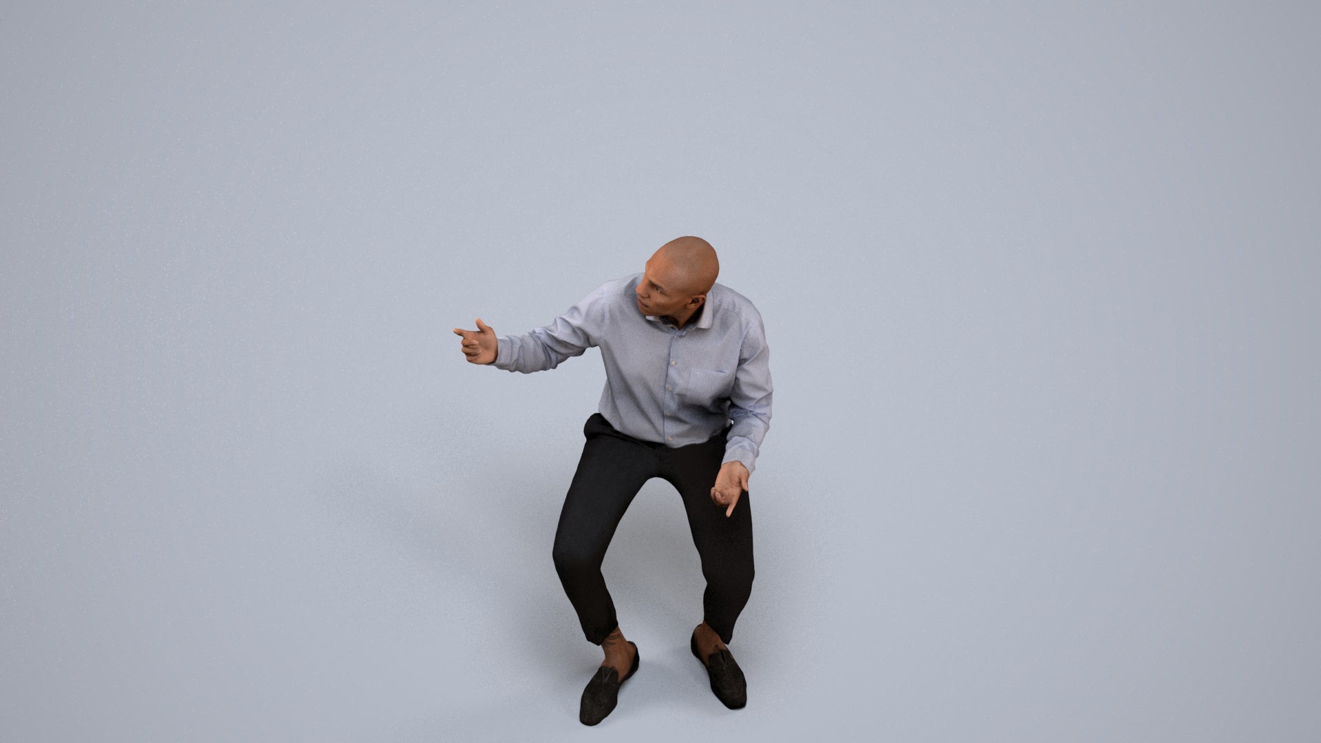 photogrammetry 3D man business, realistic human model archviz FBX, back view render
