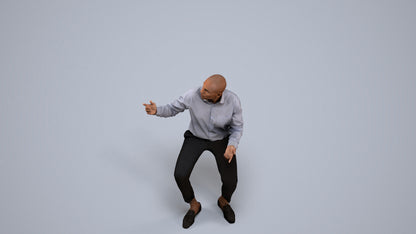 photogrammetry 3D man business, realistic human model archviz FBX, back view render