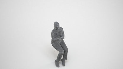 3D people model girl business kids, scanned human for 3ds Max rendering, wireframe three-quarter view