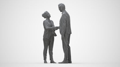 realistic 3D people woman business, render-ready for V-Ray and Corona, FBX OBJ, wireframe back view