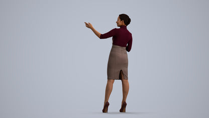 photogrammetry 3D woman business, realistic human model archviz FBX, front view render