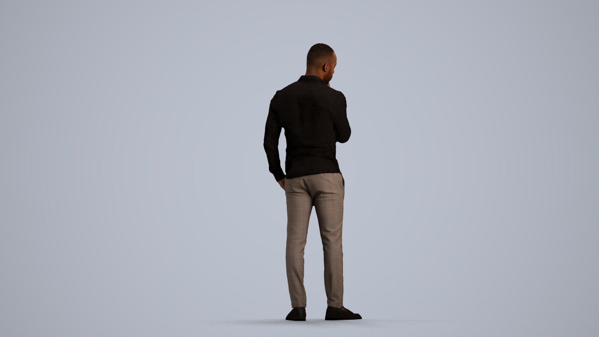 scanned 3D man business standing, photogrammetry people for Enscape and V-Ray, front view render