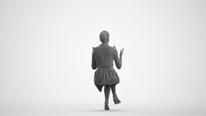 realistic 3D human woman casual sitting, archviz people FBX OBJ for Blender, wireframe front view