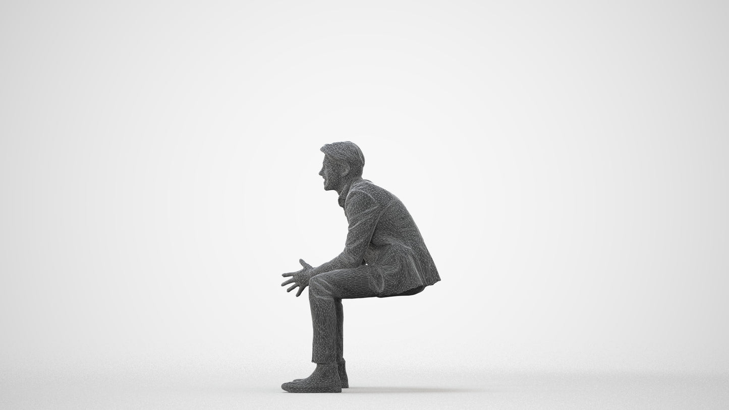 photogrammetry 3D man business, realistic human model archviz FBX, square thumbnail