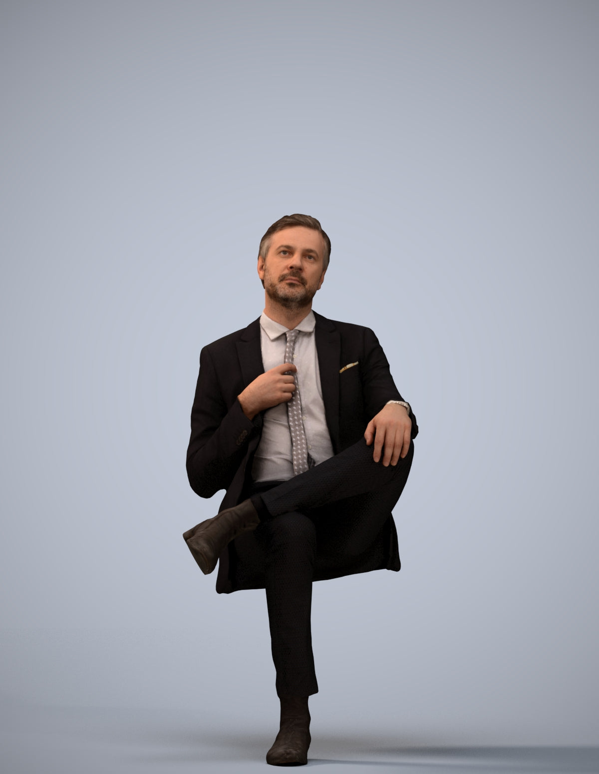 3D people model man business, scanned human for 3ds Max rendering