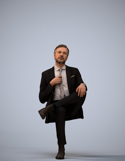 3D people model man business, scanned human for 3ds Max rendering