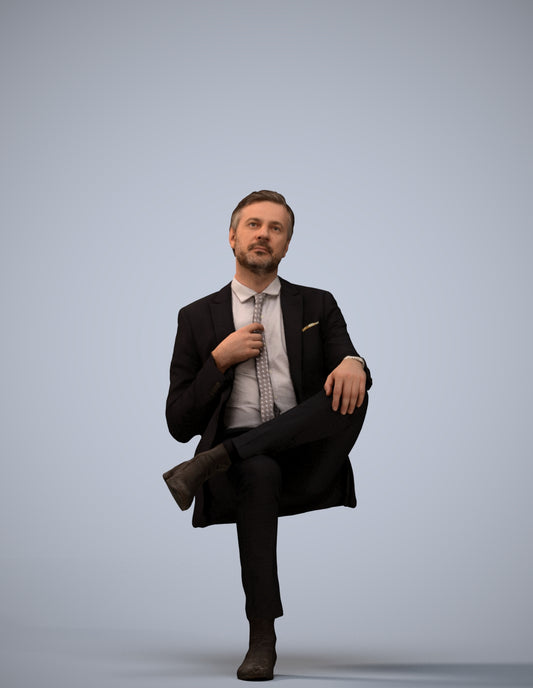 3D people model man business, scanned human for 3ds Max rendering