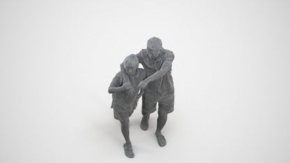photogrammetry 3D boy kids, realistic human model archviz FBX, wireframe three-quarter view