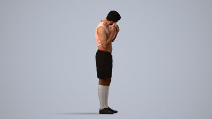 realistic 3D human man sport, archviz people FBX OBJ for Blender, side view render