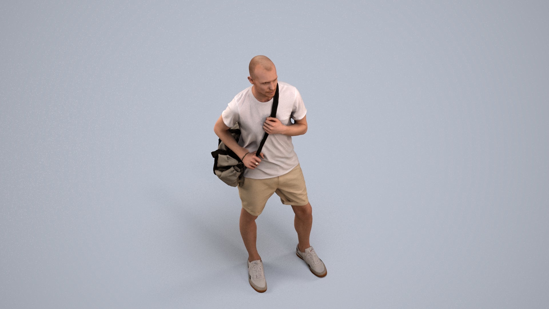 3D scanned man mix casual, photorealistic archviz people for Enscape and SketchUp, back view render
