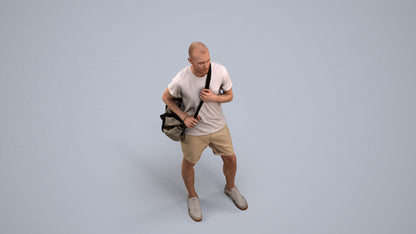 3D scanned man mix casual, photorealistic archviz people for Enscape and SketchUp, back view render